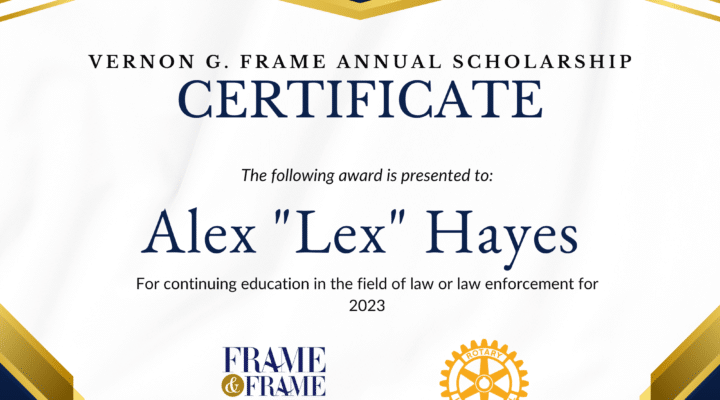 vernon g frame scholarship