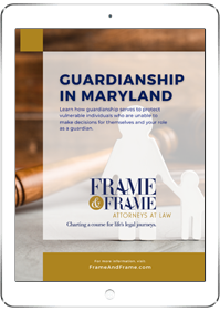 An ipad featuring a guide to guardianship in maryland