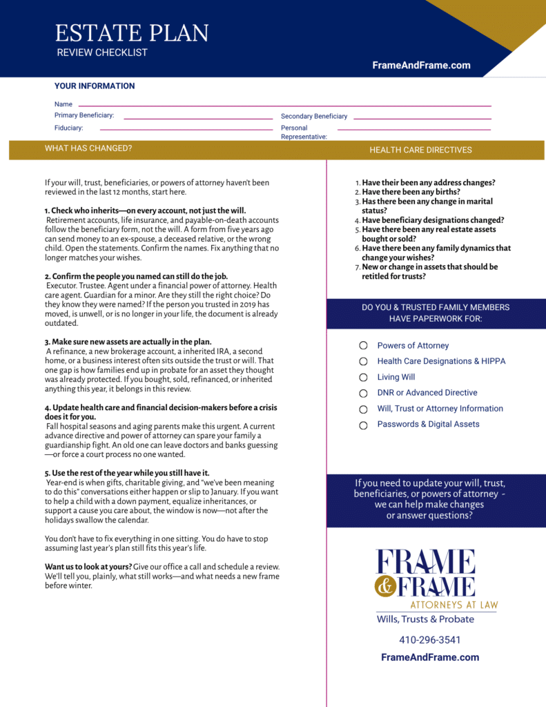 5 step estate planning review checklist
